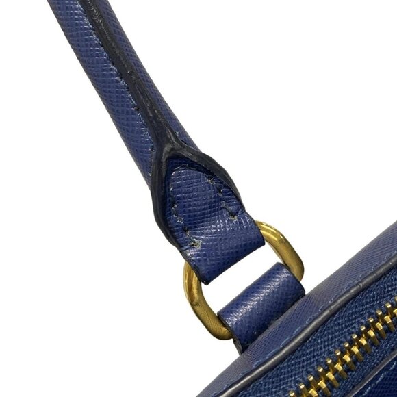 Auth PRADA Galleria Large Bag (Women's) Blue Saffiano Lux (Leather) Tote Bag - Picture 8 of 15